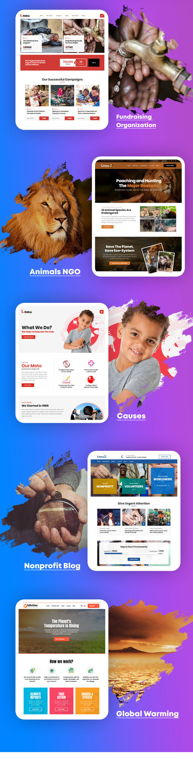 Lifeline 2 - Nonprofit WordPress Theme for Charity, Fundraising and NGO Organizations
